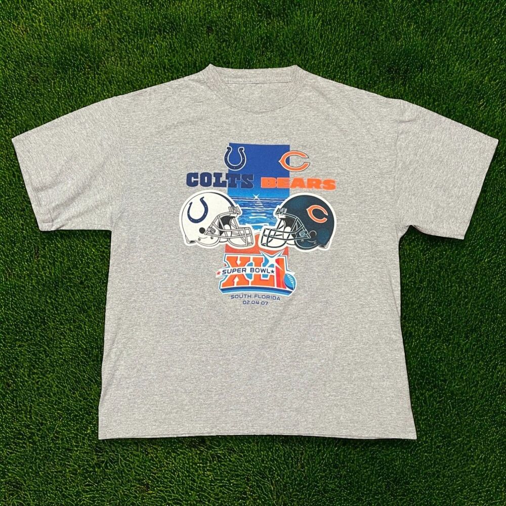 2007 Super Bowl XLI Colts vs Bears Tee RARE Size XL South Florida NFL Football